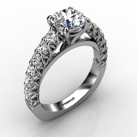 18k White Gold Engagement Ring 0.826ct - 0200958-18kw